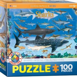 Sharks 100 Piece Jigsaw Puzzle Kit Toy Fun Kids Pack