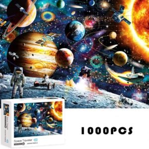 Puzzles for Adults Kids 1000 Piece, Space Galaxy Planet Astronaut Jigsaw Puzzle