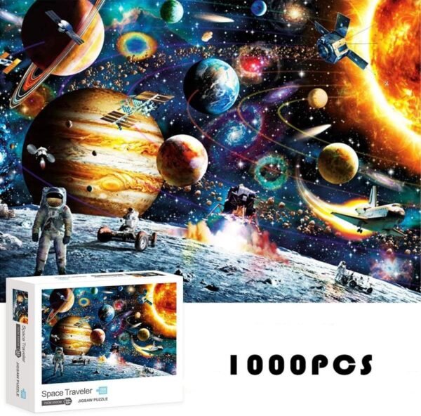 Puzzles for Adults Kids 1000 Piece, Space Galaxy Planet Astronaut Jigsaw Puzzle