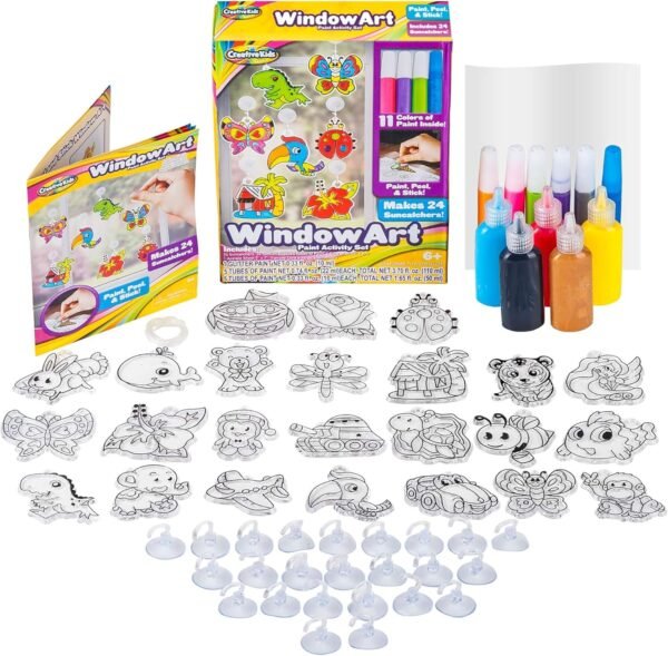 Window Paint Art Stickers Kit Kids Childrens Make Your Own Fun Suncatchers