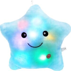 WEWILL Creative Glowing LED Night Light Twinkle Star Shape Plush Pillow Stuffed