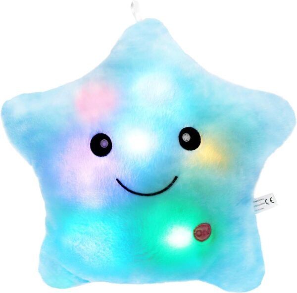 WEWILL Creative Glowing LED Night Light Twinkle Star Shape Plush Pillow Stuffed