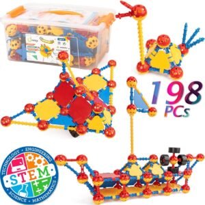 cossy STEM Learning Toy Engineering Construction Building Blocks 198 Pieces Kids Educational