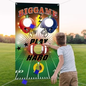 Football Toss Game with 3 Bean Bags, Indoor and Outdoor Football Party
