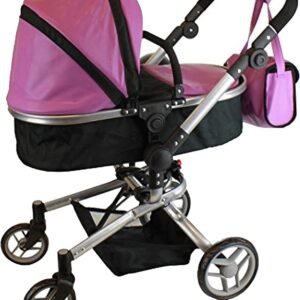 Mommy & Me 2 in 1 Deluxe Doll Stroller, Foldable, with Swiveling