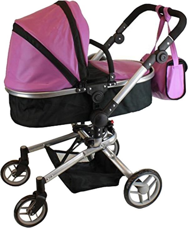 Mommy & Me 2 in 1 Deluxe Doll Stroller, Foldable, with Swiveling