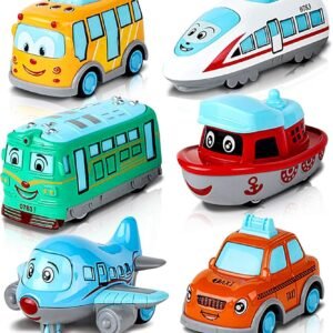 ArtCreativity Metal Cartoon Car Set - Set of 6 Mini Pullback Toy