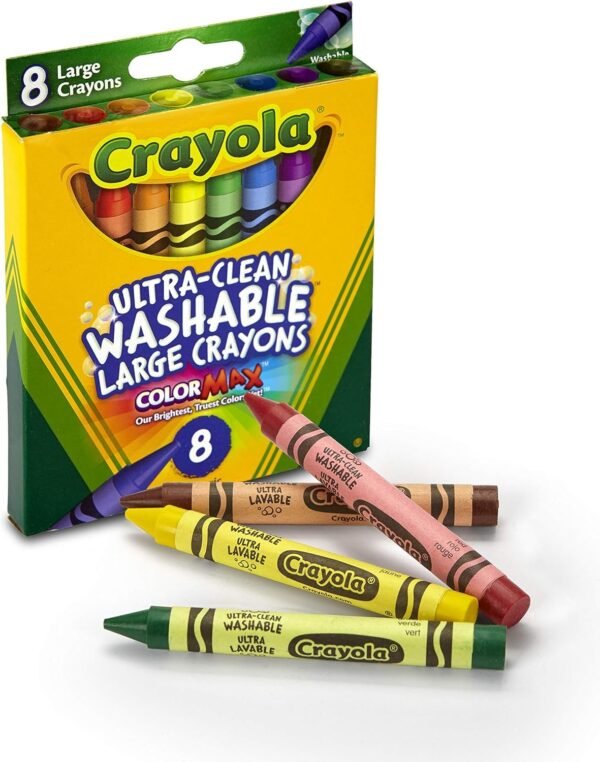 Crayola Ultra Clean Large Washable Crayons, School Supplies, 8 Count