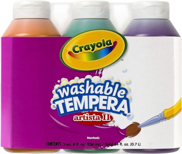 Crayola; Arista II Washable Tempera Paint; Secondary Colors Orange, Green, Violet, Art