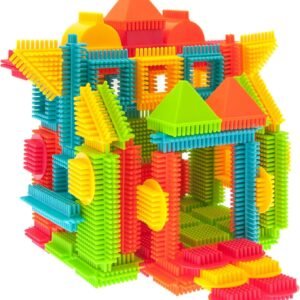 PicassoTiles PTB120 120pcs Bristle Shape 3D Building Blocks Tiles Construction Toy Set