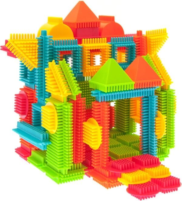 PicassoTiles PTB120 120pcs Bristle Shape 3D Building Blocks Tiles Construction Toy Set