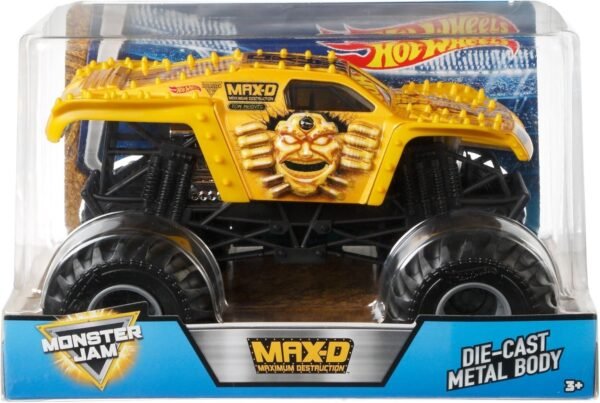 Hot Wheels Monster Jam Gold Max-D Vehicle, 124 Scale Kit