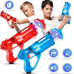 Toysznd Infrared Toy Guns Set of 2 Launchers with Flying Saucer Pocket