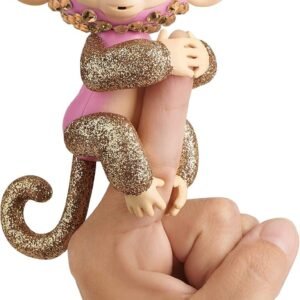 WowWee Fingerlings Monkeys - Fingerblings - Glimmer Pink/Rose Gold - Friendly Interactive
