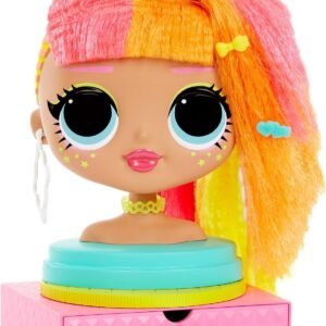 L.O.L. Surprise O.M.G. Styling Head Neonlicious with Stick-On Hair for Endless Styles