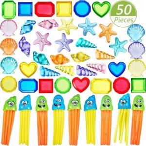 50 Pieces Sinking Dive Pool Toy Diving Gems Toy Set Underwater Summer