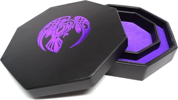 8 Inch Dice Tray with Lid and Dice Staging Area - Raven