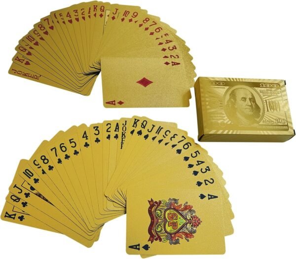 Yuanhe Luxury 24K Gold Foil Plated Playing Cards, Bridge Size
