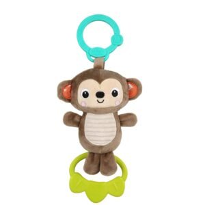 Bright Starts Tug Tunes On-The-Go Take-Along Toy, Monkey, Newborn +