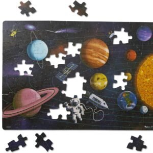 Melissa & Doug Natural Play Cardboard Jigsaw Floor Puzzle Outer Space 100