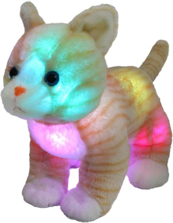 Glow Guards 14 Light up Realistic Stuffed Cat Soft Plush Toy with
