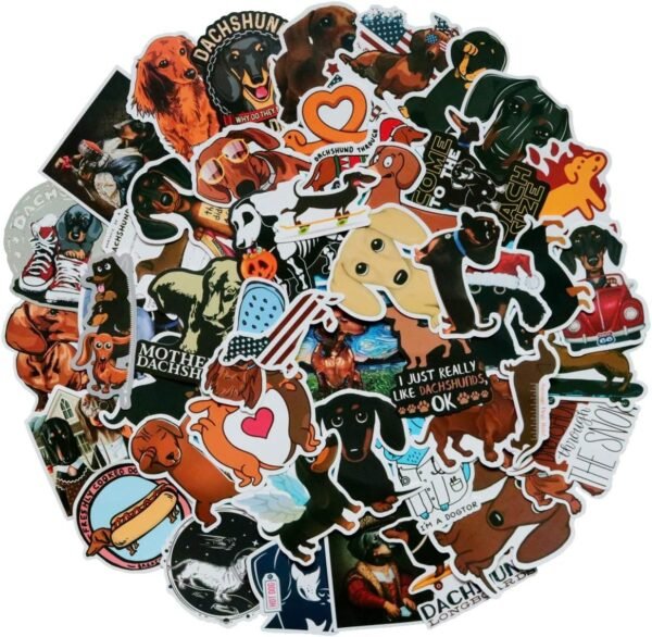 Cute Dachshund Stickers 50 PCS Funny Stickers for Teens, Girls, Adults,Kids -