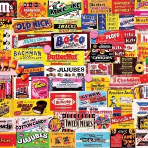 White Mountain Puzzles Candy Wrappers - 1000 Piece Collage Jigsaw Puzzle
