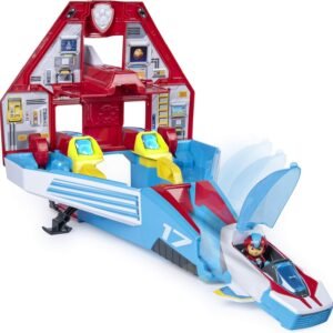 Paw Patrol, Super Paws, 2-in-1 Transforming Mighty Pups Jet Command Center with
