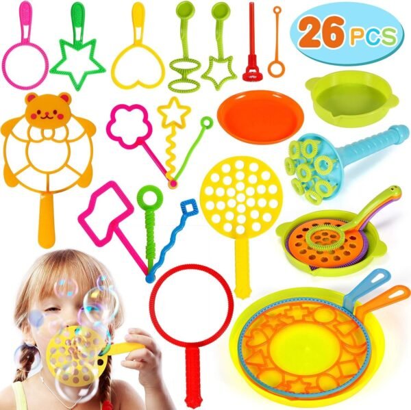 26 Pack Bubble Wands Assortment Toy Set Giant Bubble Wands Large Bubble