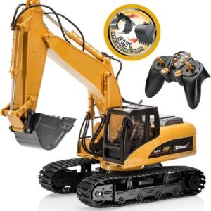 Top Race 15 Channel Full Functional Remote Control Excavator Construction Tractor, Excavator