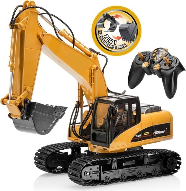 Top Race 15 Channel Full Functional Remote Control Excavator Construction Tractor, Excavator