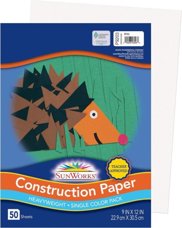SunWorks Construction Paper, White, 9 x 12, 50 Sheets Kit