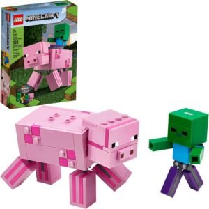 LEGO Minecraft Pig BigFig and Baby Zombie Character 21157 Cool Buildable Play-And-Display