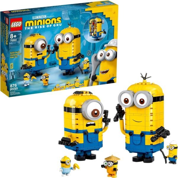 LEGO Minions Brick-Built Minions and Their Lair 75551 Building Kit for Kids,