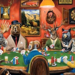 Robmoda 1000 Pieces Jigsaw Puzzles for Adults Animals Playing Cards Funny Large