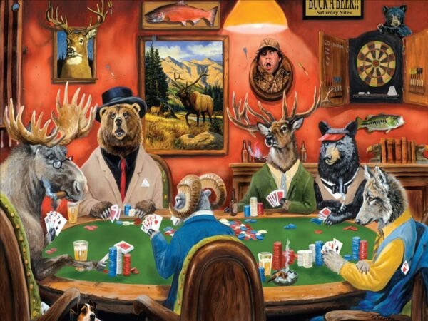 Robmoda 1000 Pieces Jigsaw Puzzles for Adults Animals Playing Cards Funny Large