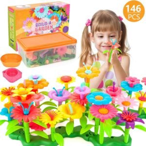 AOKIWO 146PCS Flower Garden Building Toys for Girls, STEM Toy Gardening Pretend