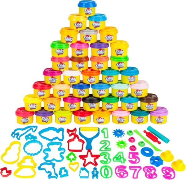 KIDDY DOUGH 40 Pack of Birthday Party Favors Bulk Dough & Clay