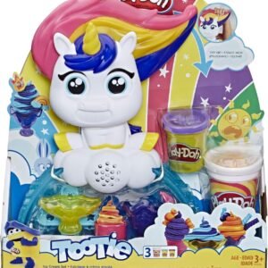 Play-Doh Tootie The Unicorn Ice Cream Set with 3 Non-Toxic Colors Featuring