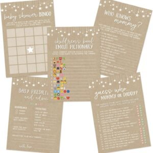 Kraft Baby Shower Game Set, Contains 5 Games, 50 Sheets Each, Fun