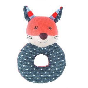 Apple Park Organic Farm Buddies - Frenchy Fox Teething Rattle, Baby Toy