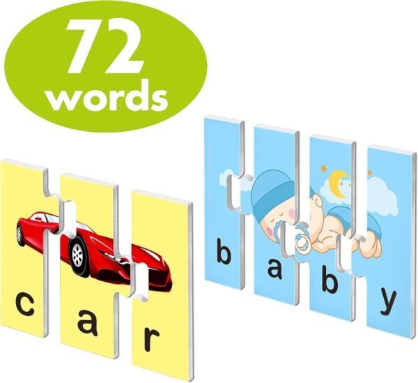 72 Word Spelling Puzzles with Error-Correction Mechanism in 3 and 4 Pieces,