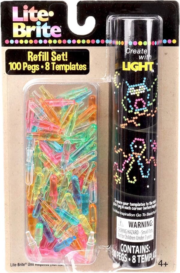 Basic Fun Lite-Brite Peg and Template Refill Pack Kit Toy