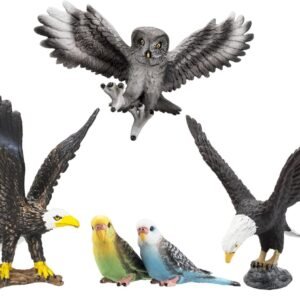 TOYMANY 5PCS Realistic Textures Bird Figurines, Tiny Birds Animal Figures Toy Set