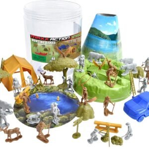 Camping Adventure Bucket 68 Assorted Hunting Gear Toy Play Set For Kids,