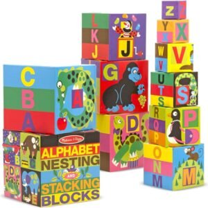 Melissa & Doug Deluxe 10-Piece Alphabet Nesting and Stacking Blocks