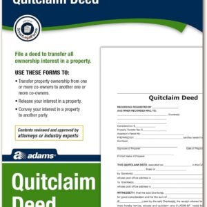 Adams Quitclaim Deed, Forms and Instructions LF298 Kit Toy Fun