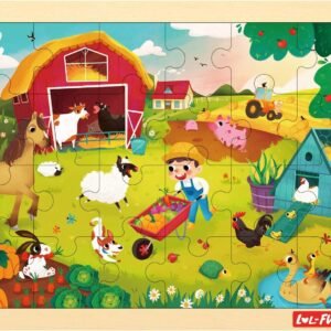24 Piece Puzzle for Kids Ages 3-5, Busy Farm Wooden Jigsaw Puzzles