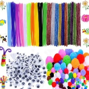 600 Pcs Craft Supplies Set - Pipe Cleaners Set Which Includes 200Pcs