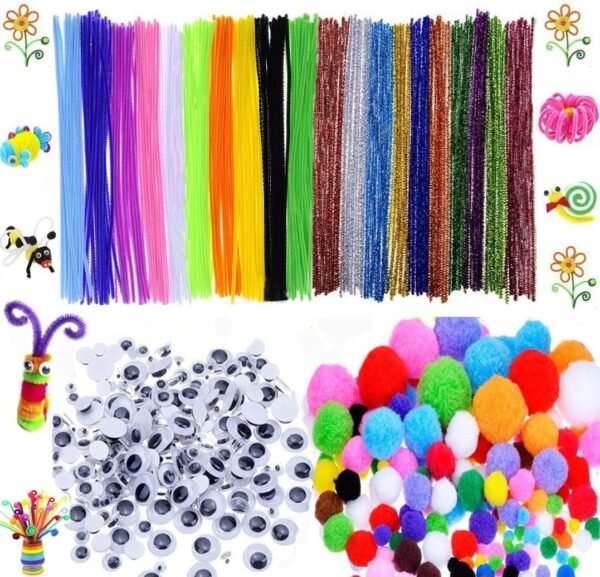 600 Pcs Craft Supplies Set - Pipe Cleaners Set Which Includes 200Pcs